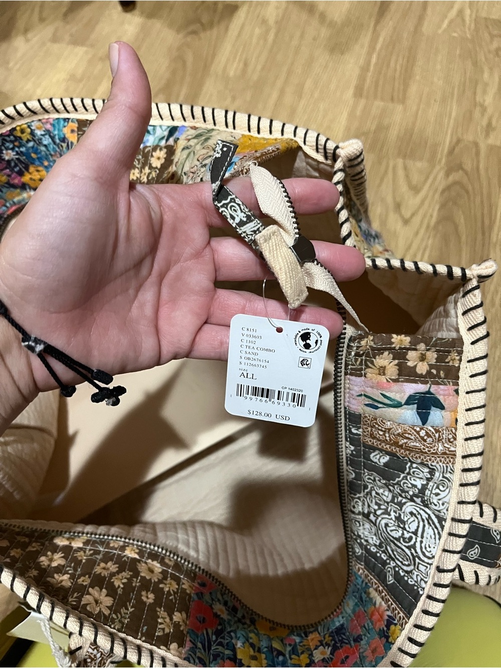 Free People Distorted Quilt tote bag - Picture 7 of 14